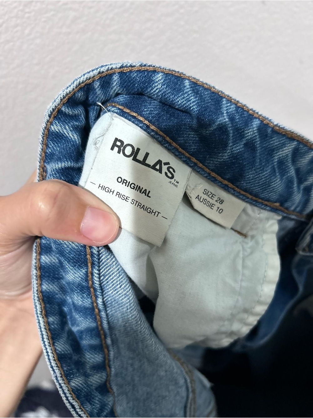 ROLLA'S Classic Original High Rise straight Jeans medium wash blue - Picture 12 of 13